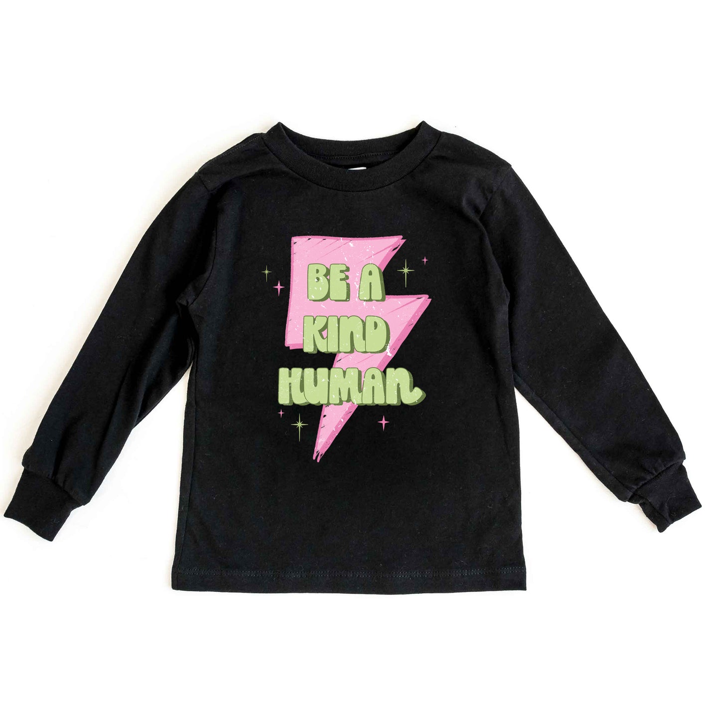 Be A Kind Human Lightning Bolt | Youth Graphic Long Sleeve Tee