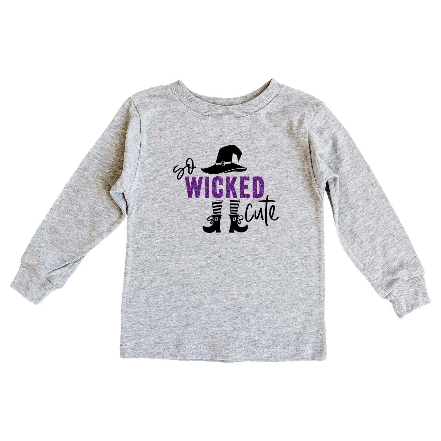 So Wicked Cute Glitter | Toddler Graphic Long Sleeve Tee