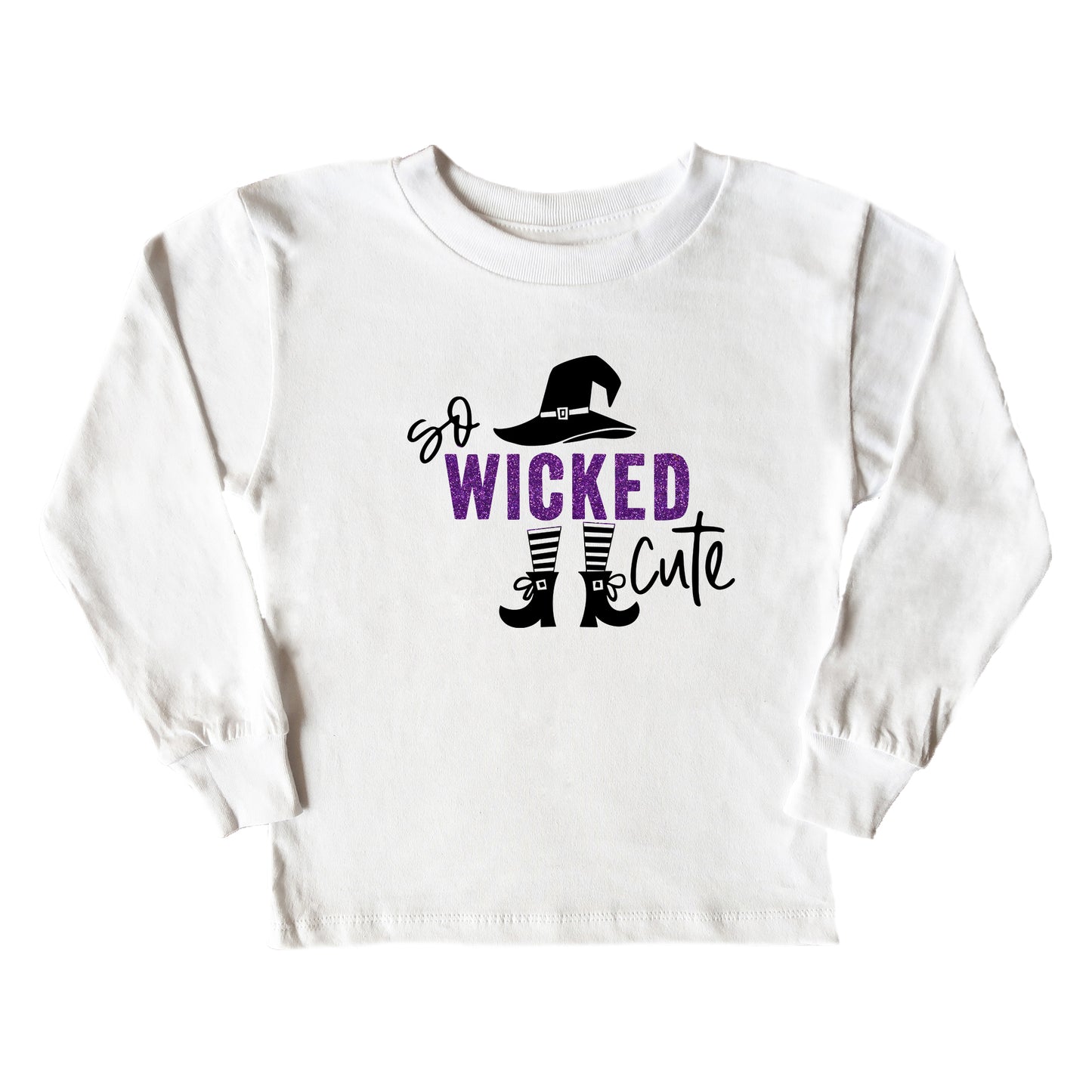 So Wicked Cute Glitter | Toddler Graphic Long Sleeve Tee