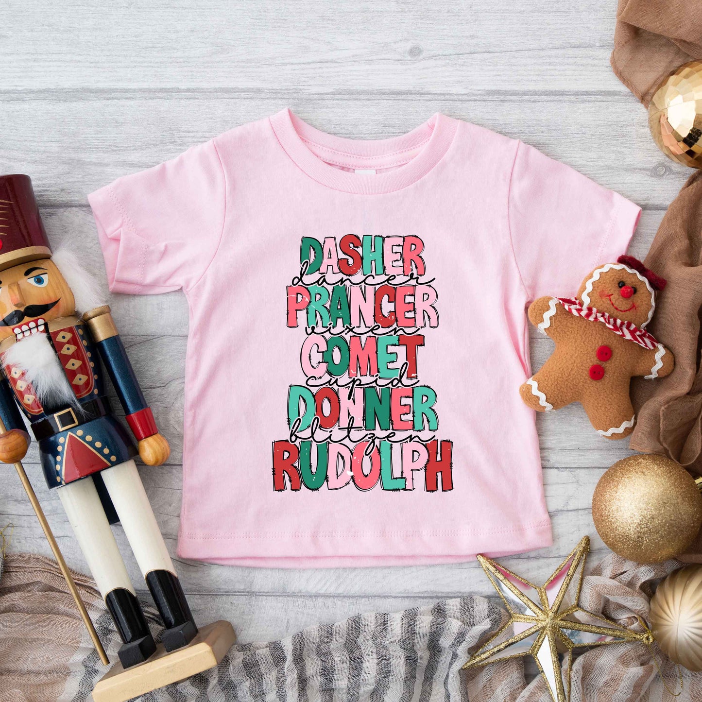 Reindeers Stacked | Youth Graphic Short Sleeve Tee