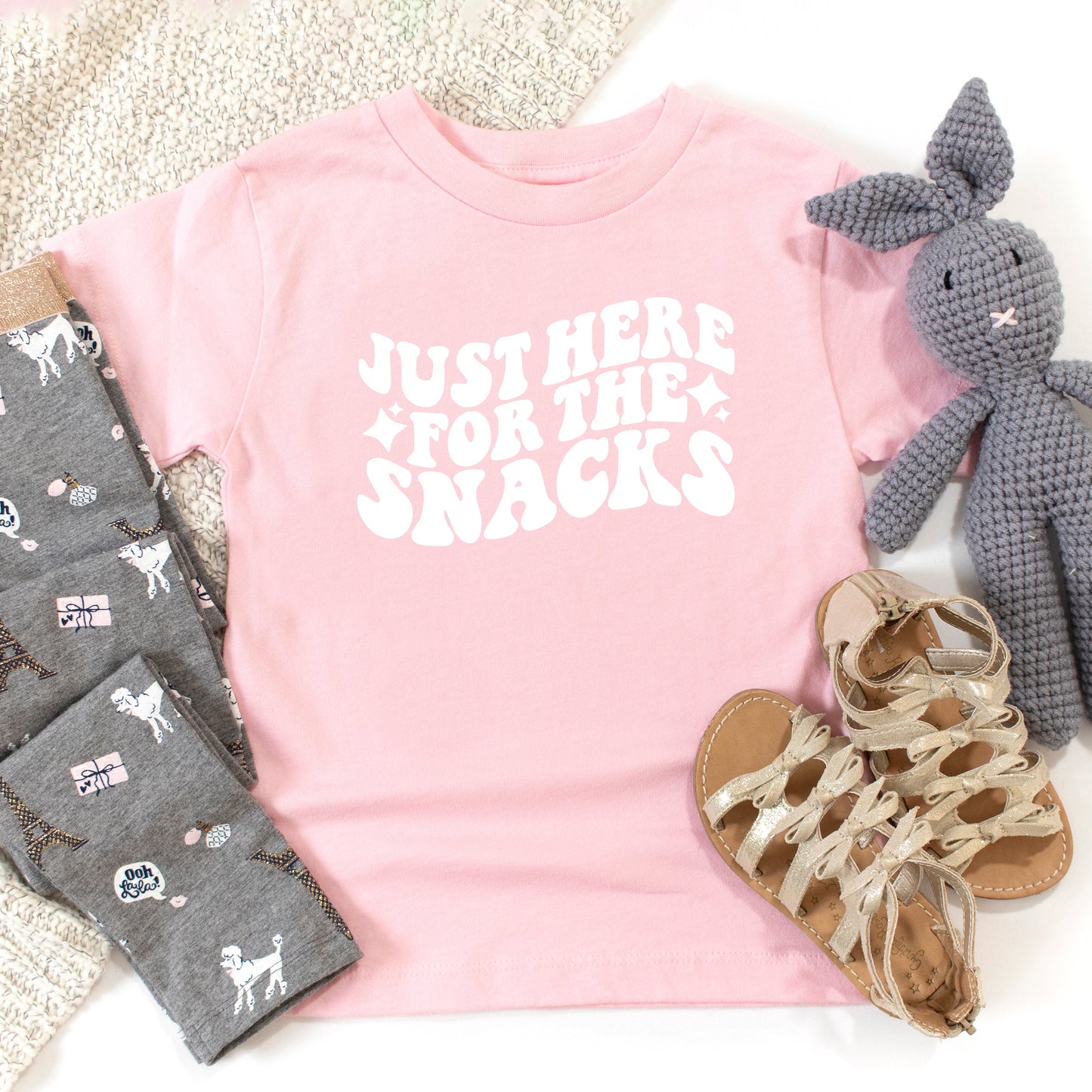 Here For The Snacks Stars | Toddler Short Sleeve Crew Neck