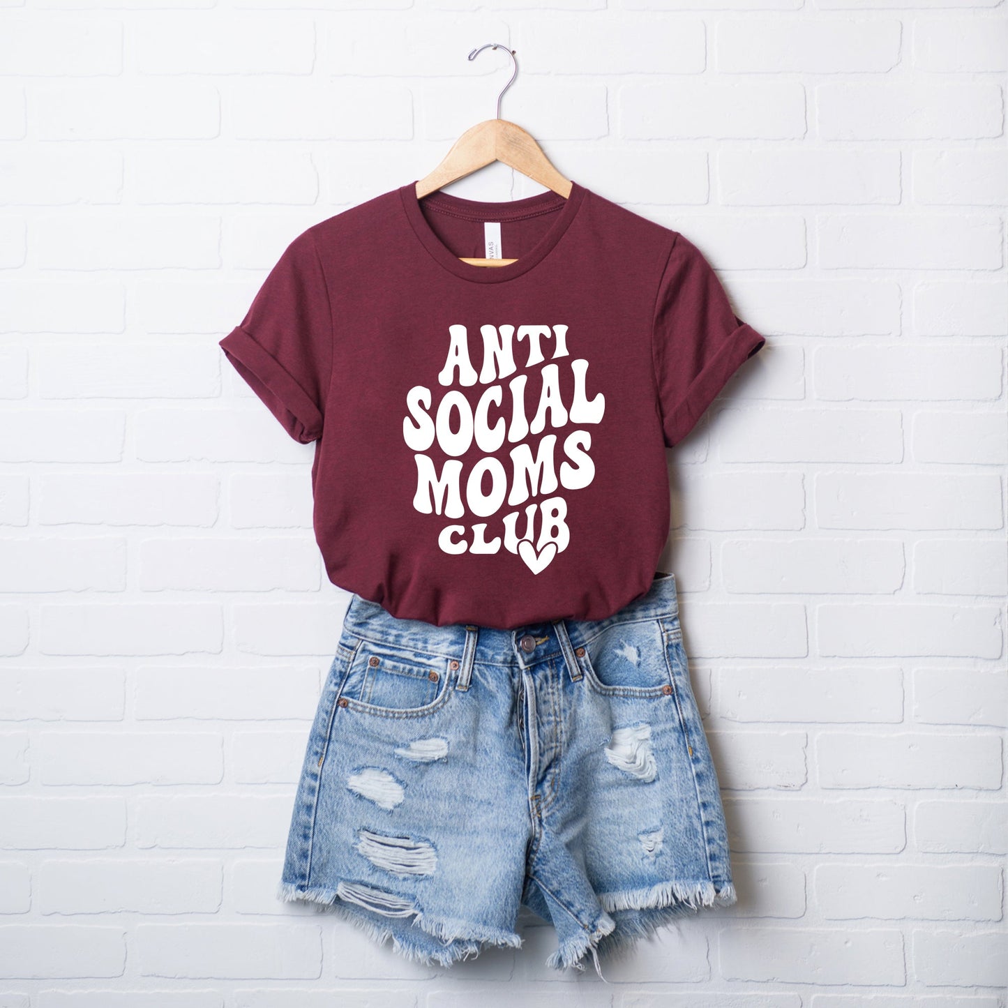 Anti Social Moms Club Heart | Short Sleeve Graphic Tee