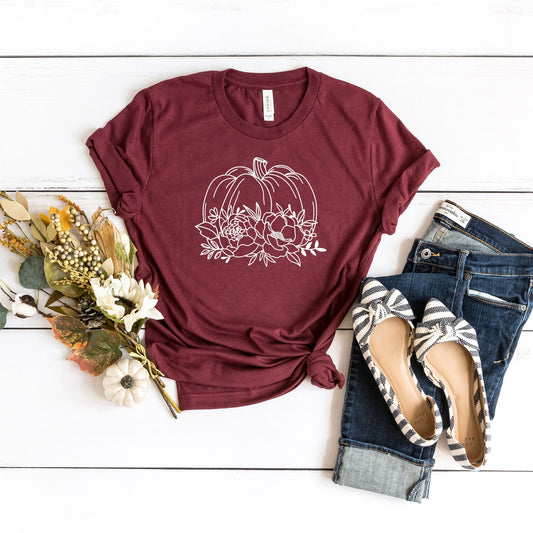 Floral Pumpkin | Short Sleeve Graphic Tee