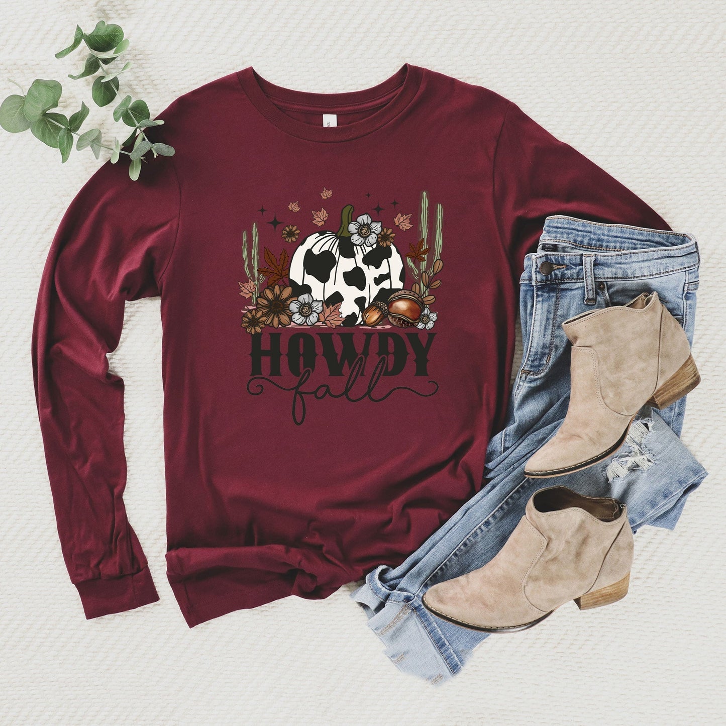 Howdy Fall Pumpkin |  Long Sleeve Crew Neck