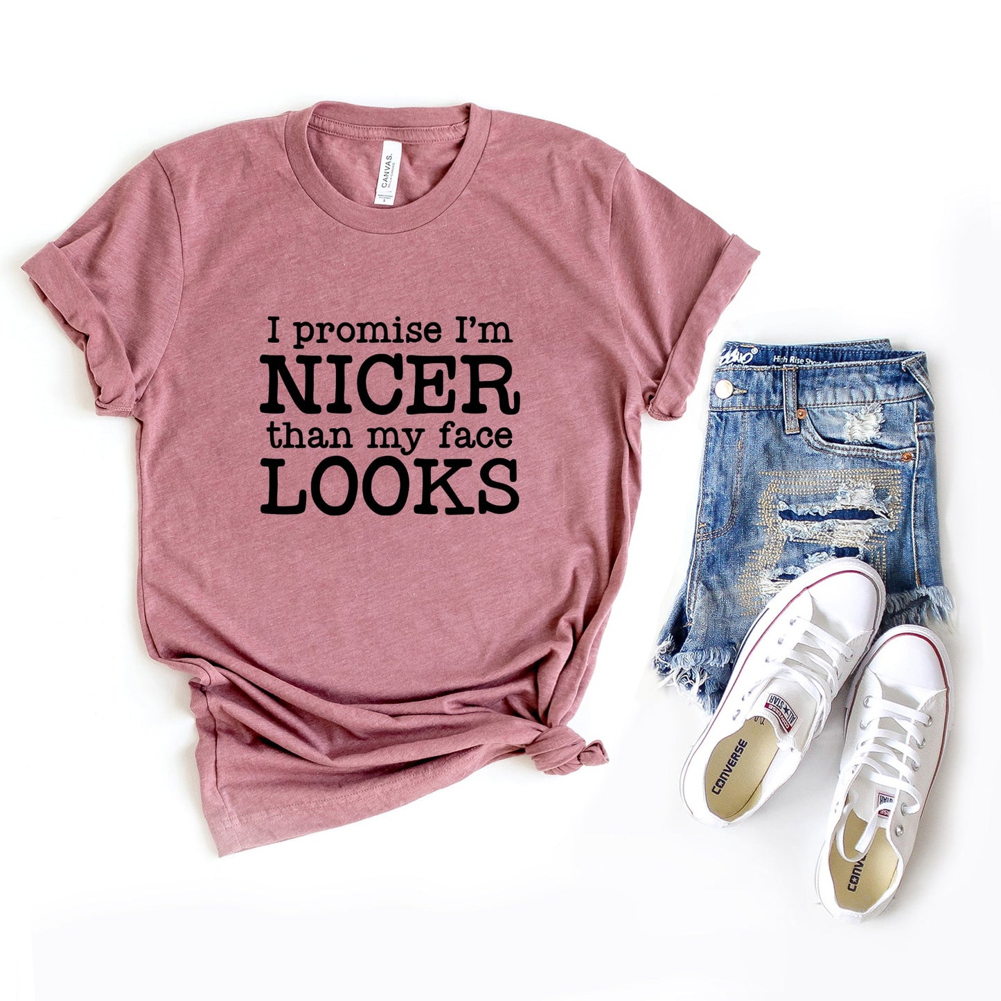 I'm Nicer Than My Face Looks | Short Sleeve Graphic Tee