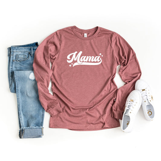 Mama Retro Script | Long Sleeve Graphic Tee