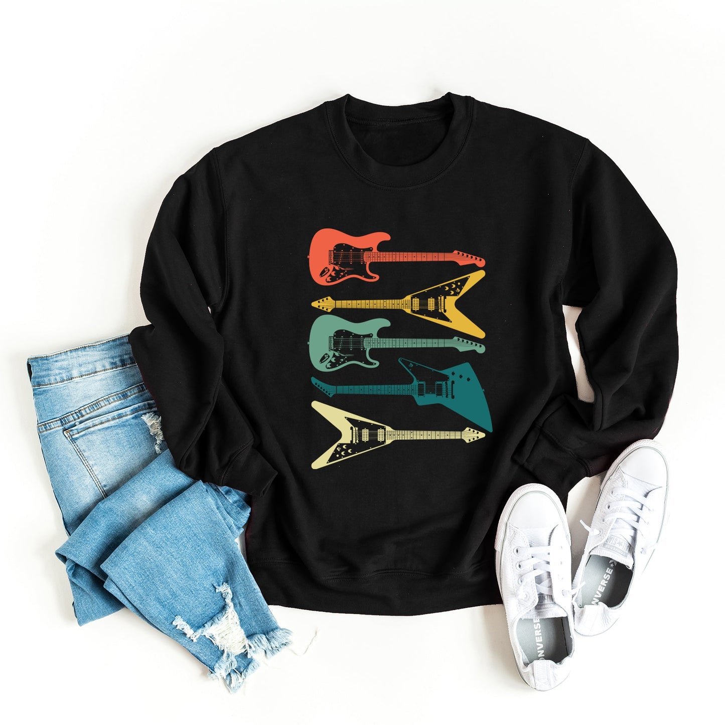 Colorful Electric Guitar Stacked | Sweatshirt