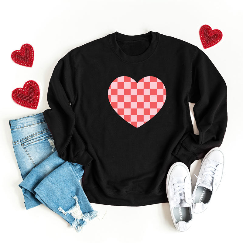 Valentines Checkered Heart | Sweatshirt