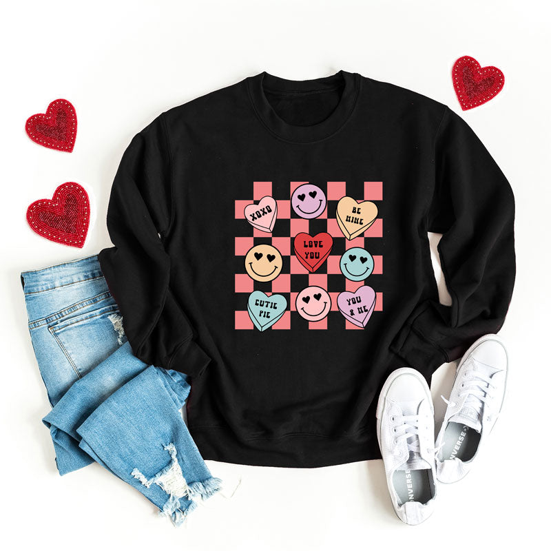 Candy Heart Smile Solid | Sweatshirt