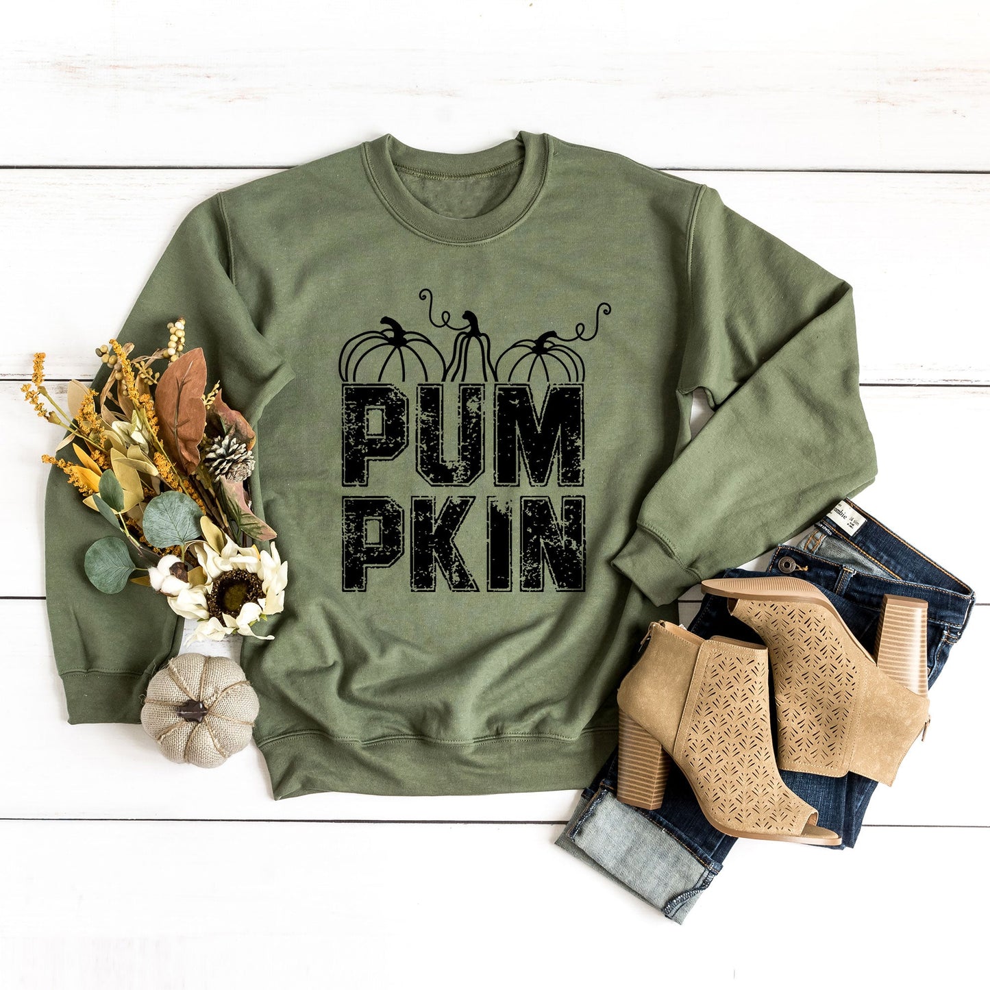 Pumpkin Distressed | Sweatshirt