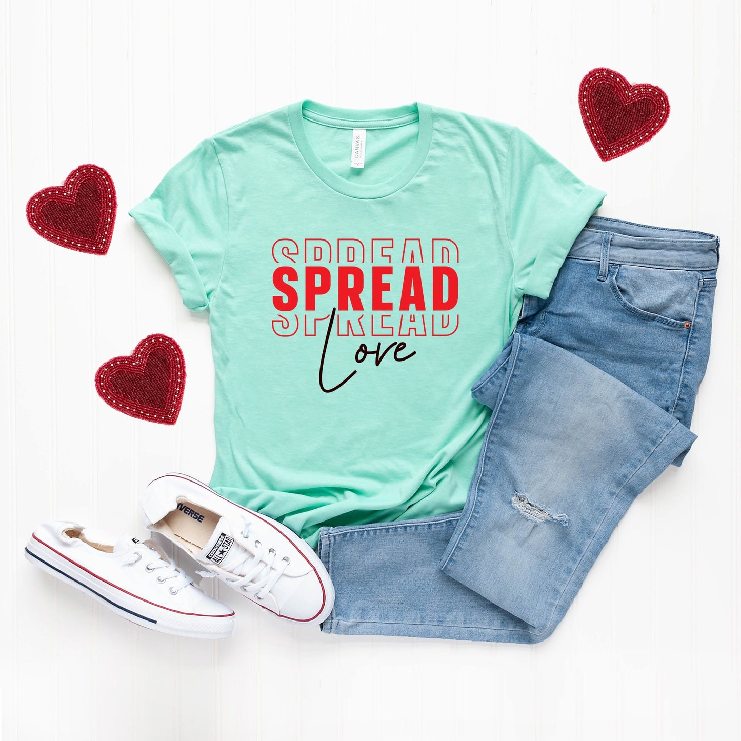 Spread Love Stacked | Short Sleeve Graphic Tee