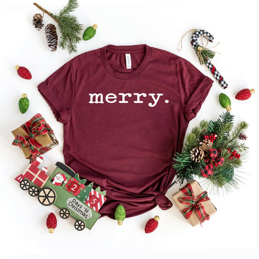 Merry Typewriter | Short Sleeve Crew Neck