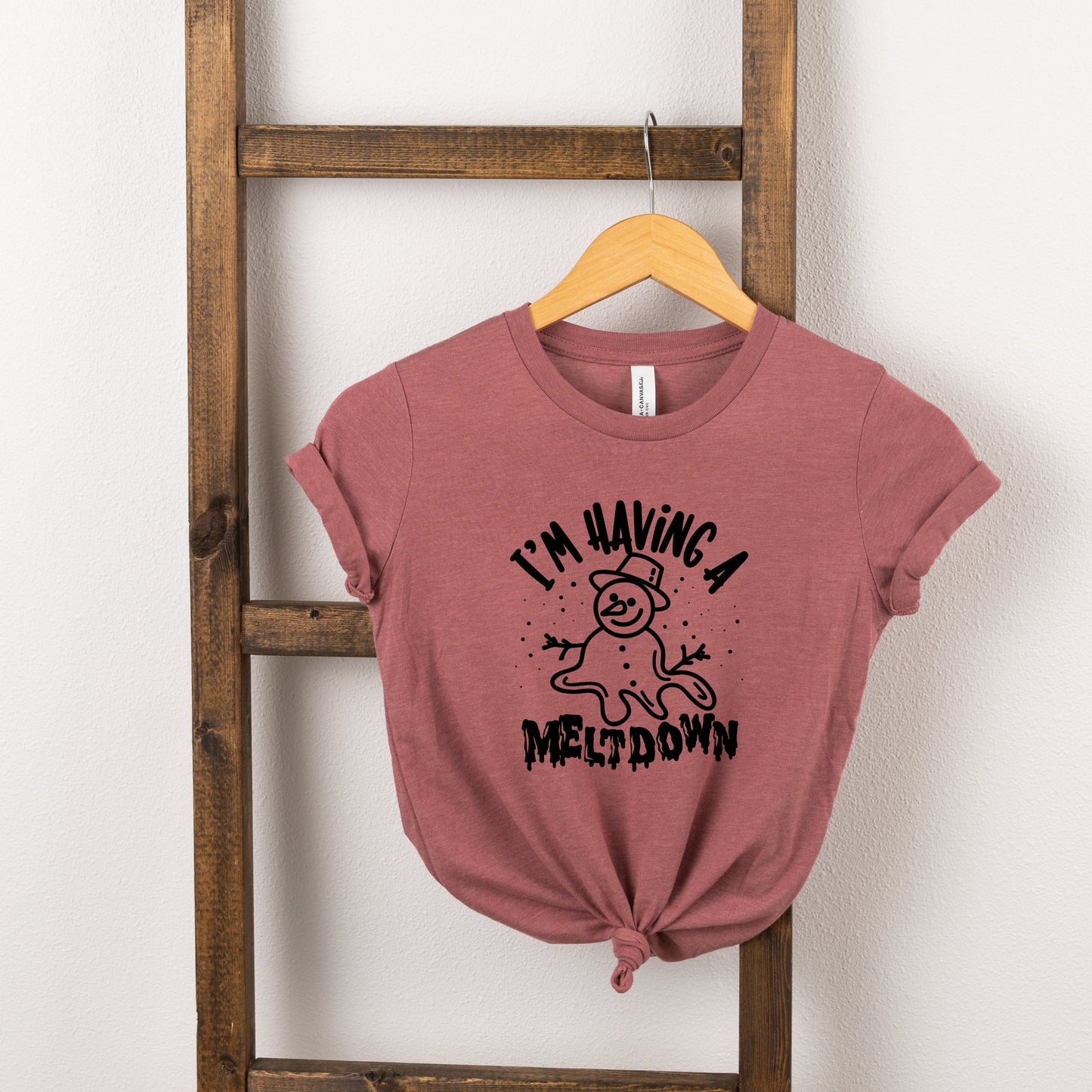 Having A Meltdown Snowman | Youth Short Sleeve Crew Neck
