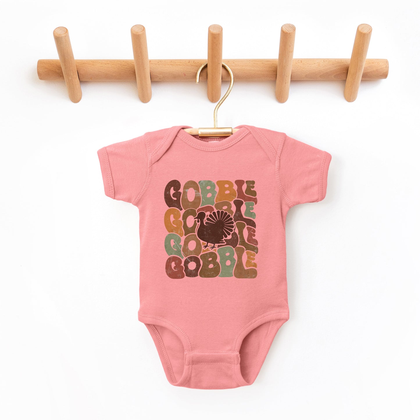 Gobble Turkey | Baby Graphic Short Sleeve Bodysuit
