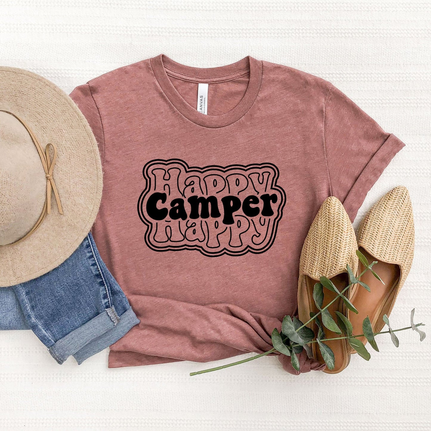 Happy Camper Stacked | Short Sleeve Graphic Tee