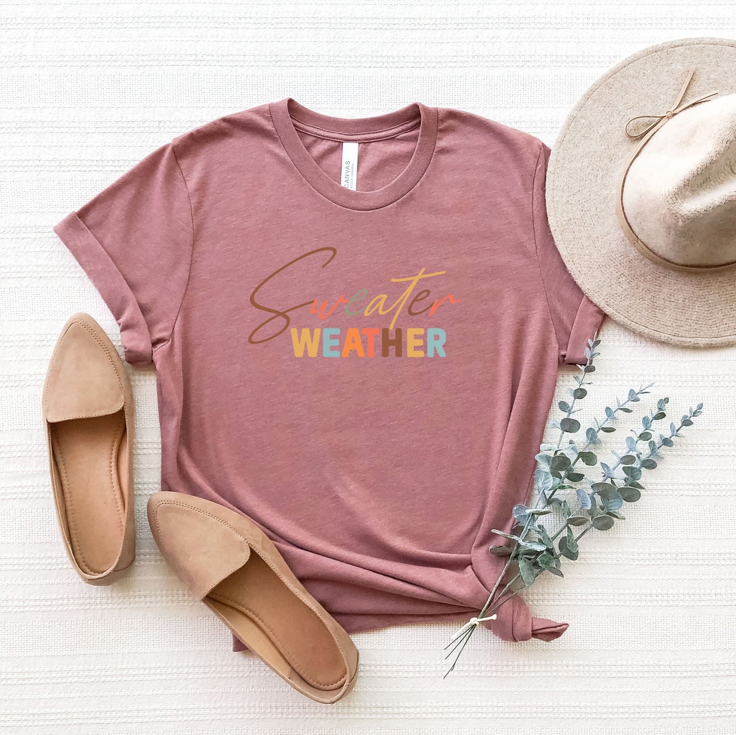 Sweater Weather Colorful | Short Sleeve Crew Neck