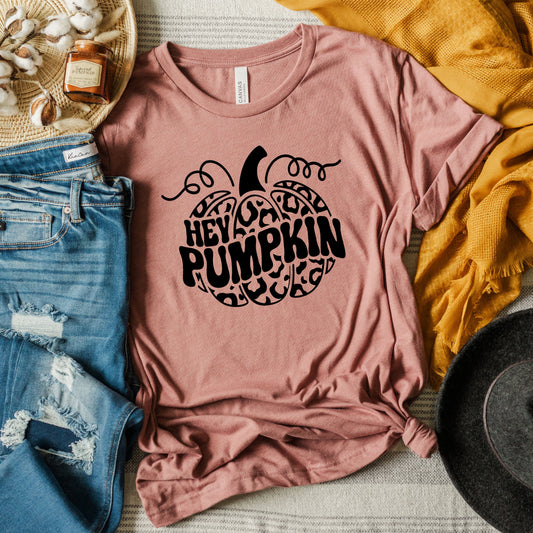 Leopard Hey Pumpkin | Short Sleeve Graphic Tee