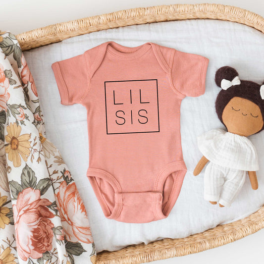 Lil Sis Square | Baby Graphic Short Sleeve Bodysuit
