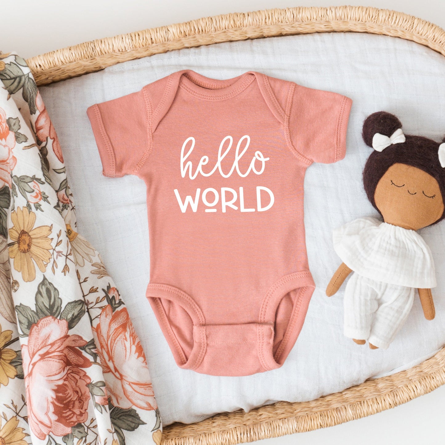 Hello World | Baby Graphic Short Sleeve Bodysuit