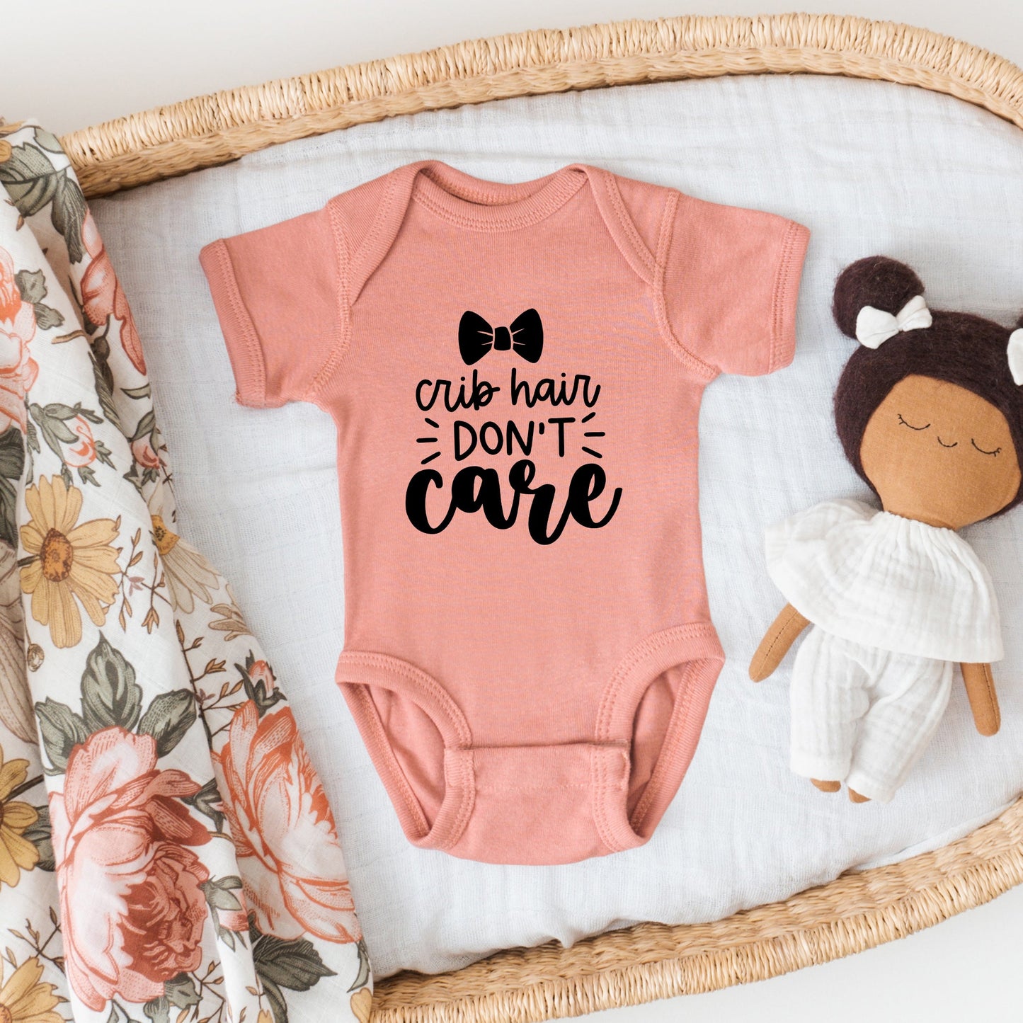 Crib Hair Don't Care | Baby Graphic Short Sleeve Bodysuit