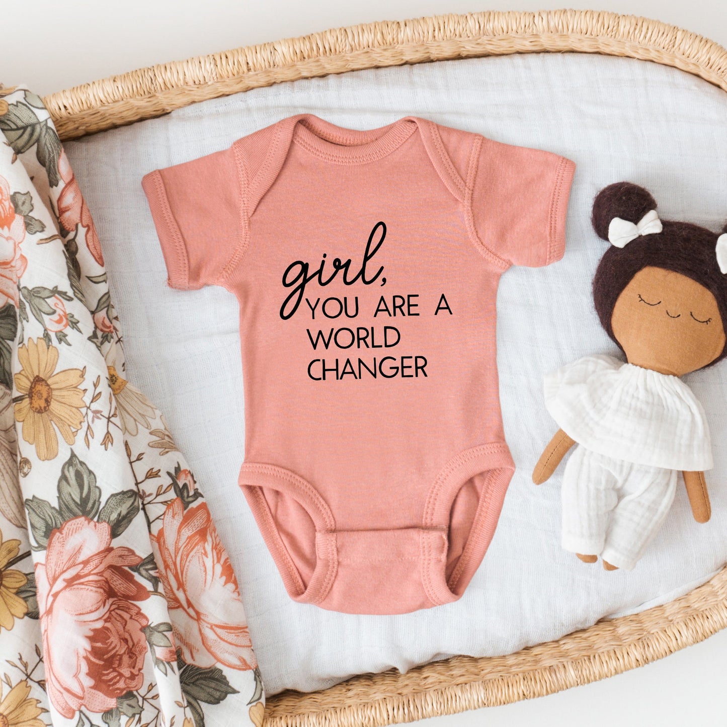 Girl World Changer | Baby Graphic Short Sleeve Bodysuit