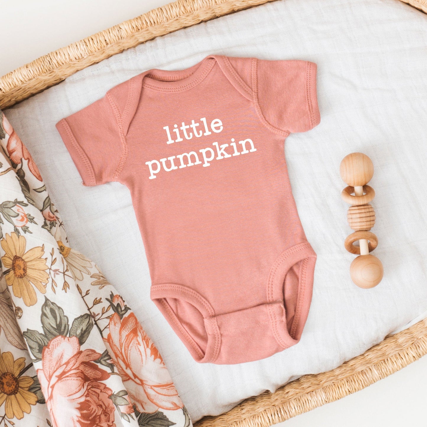 Little Pumpkin Typewriter | Baby Graphic Short Sleeve Bodysuit
