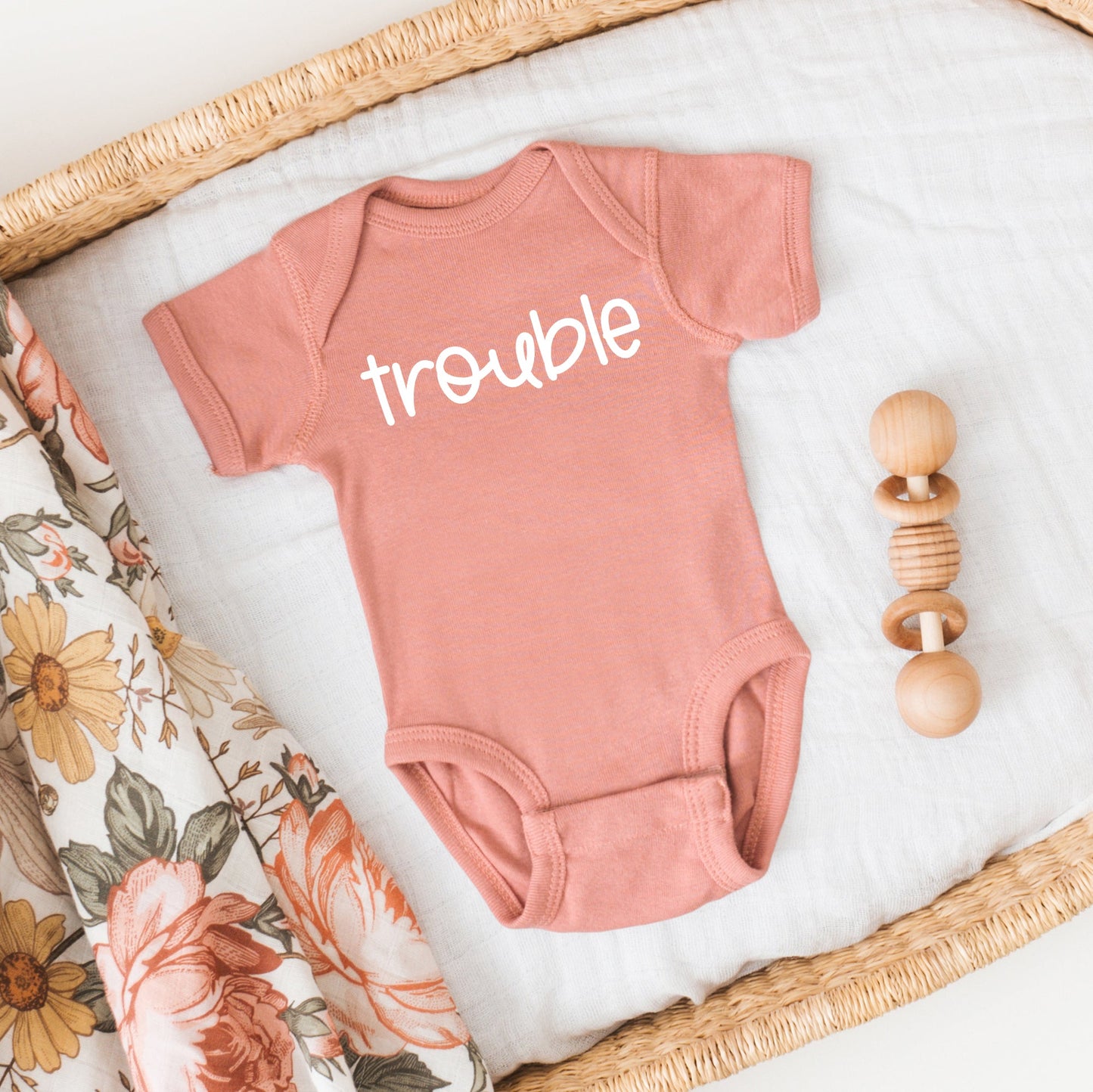 Trouble | Baby Graphic Short Sleeve Bodysuit