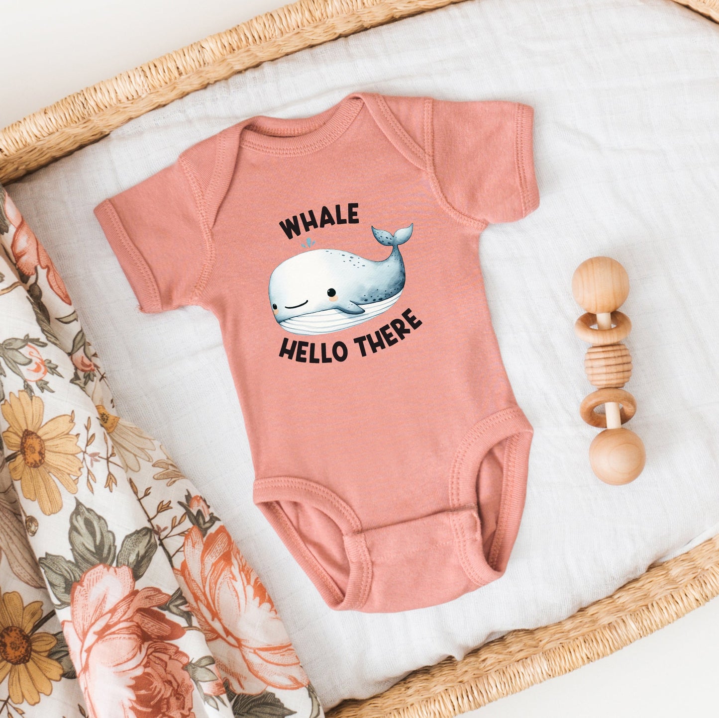 Whale Hello There | Baby Graphic Short Sleeve Bodysuit