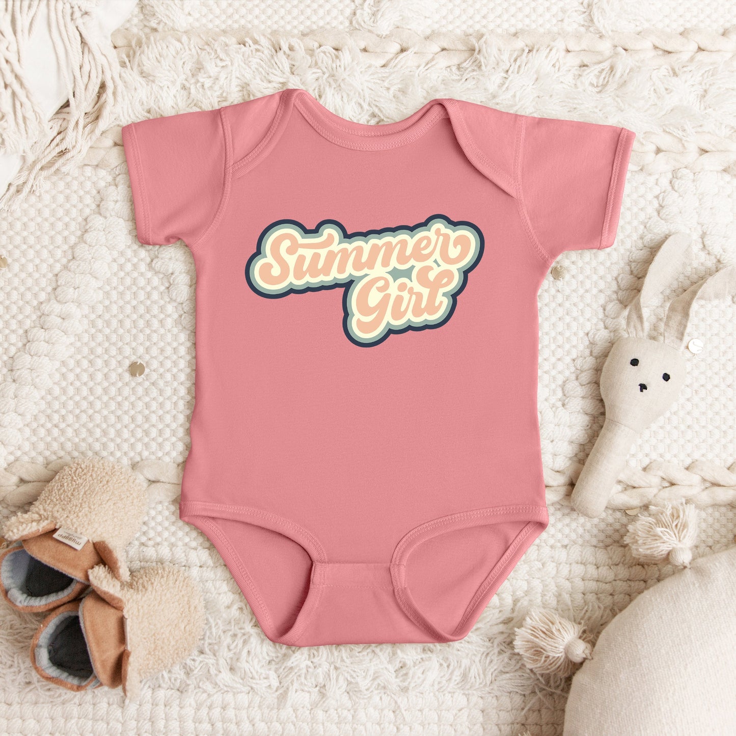 Summer Girl Retro | Baby Graphic Short Sleeve Bodysuit
