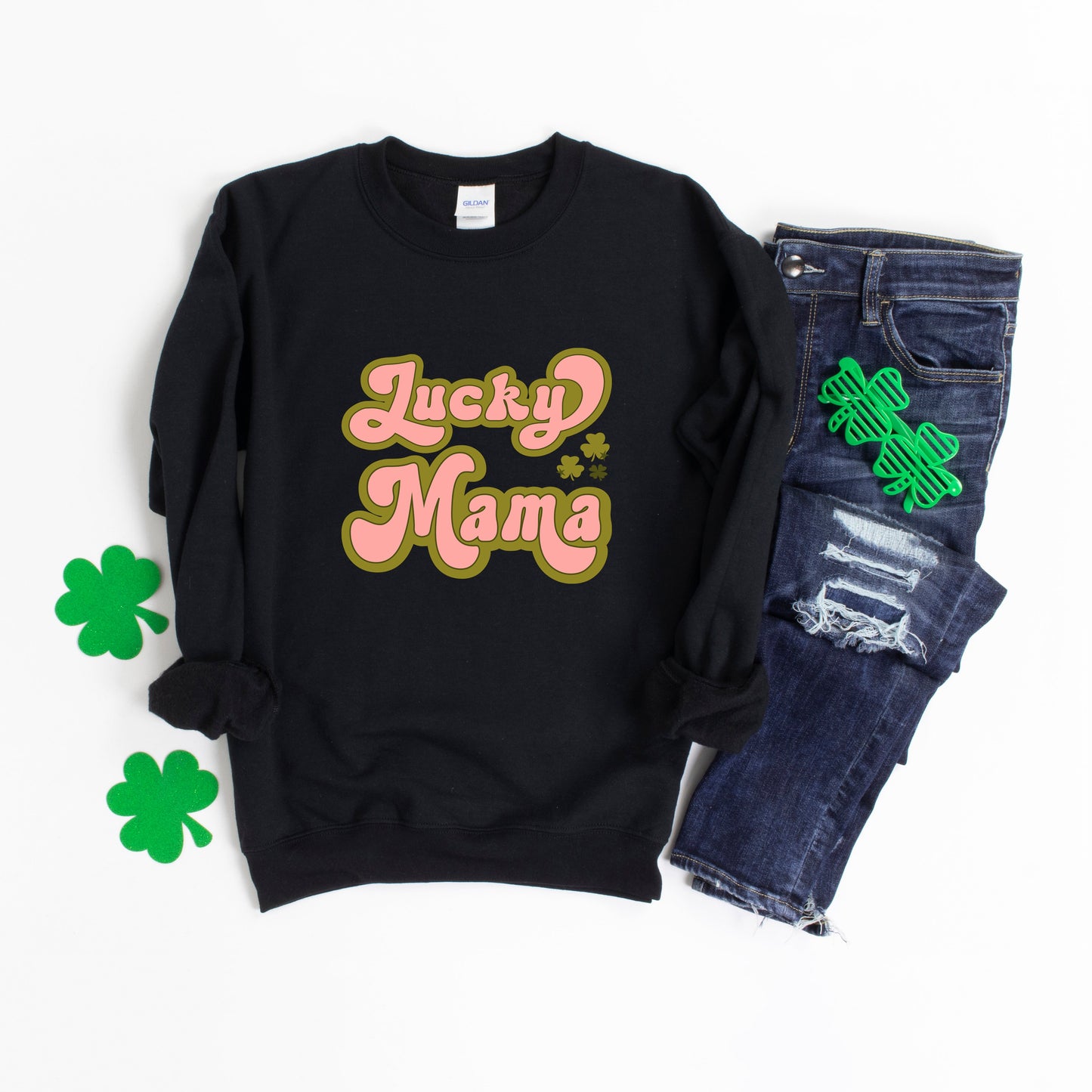 Lucky Mama Retro Clovers | Sweatshirt