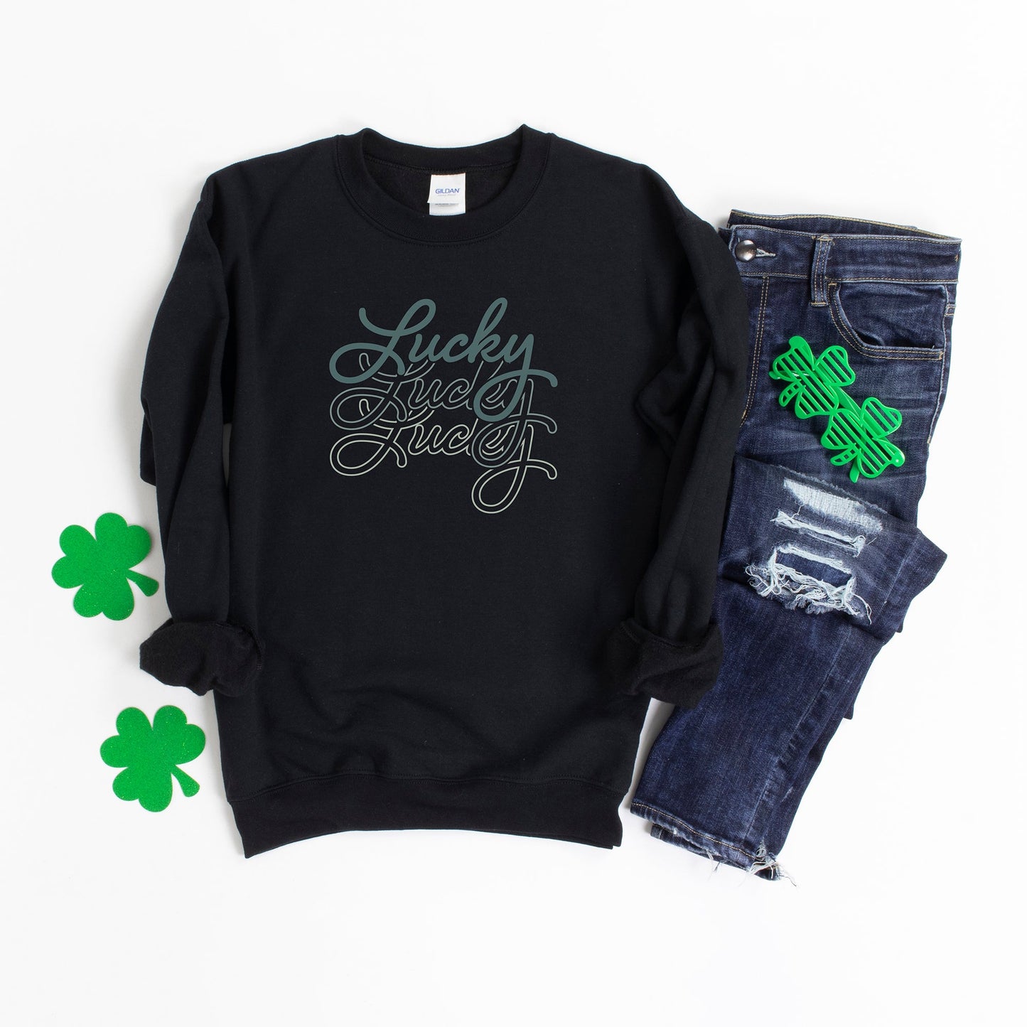 Lucky Script Stacked | Sweatshirt