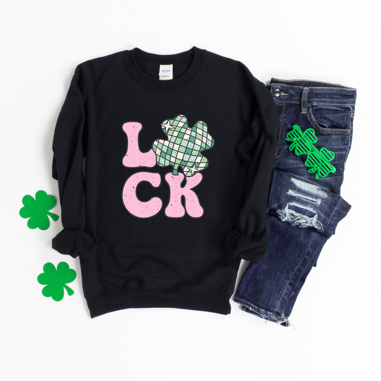 Luck With Shamrock | Sweatshirt