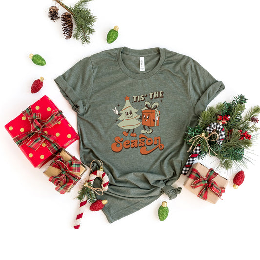 Retro Tis The Season Tree | Short Sleeve Crew Neck