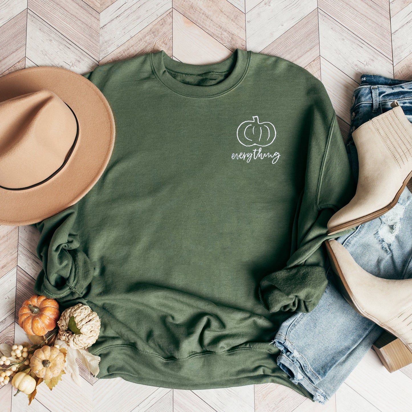 Pumpkin Everything | Embroidered Sweatshirt