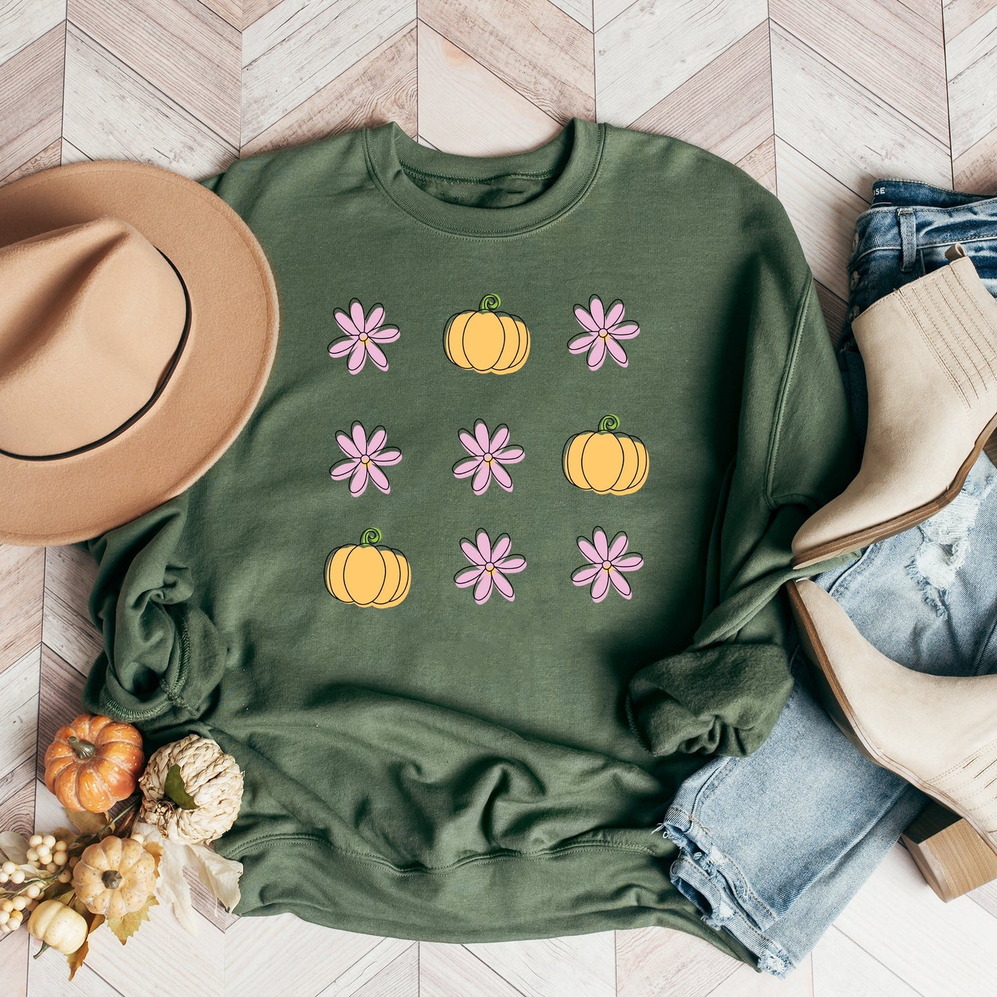 Pumpkin and Flowers | Sweatshirt