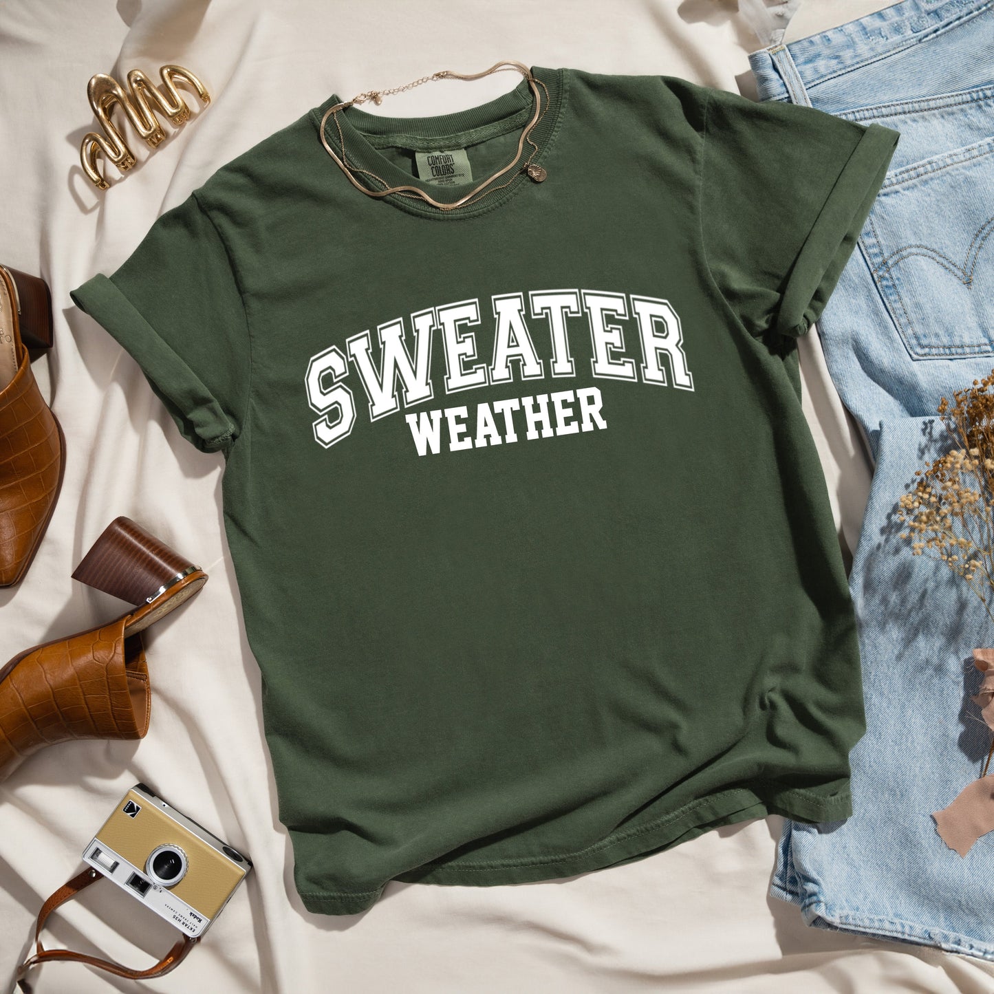 Sweater Weather Distressed | Garment Dyed Tee