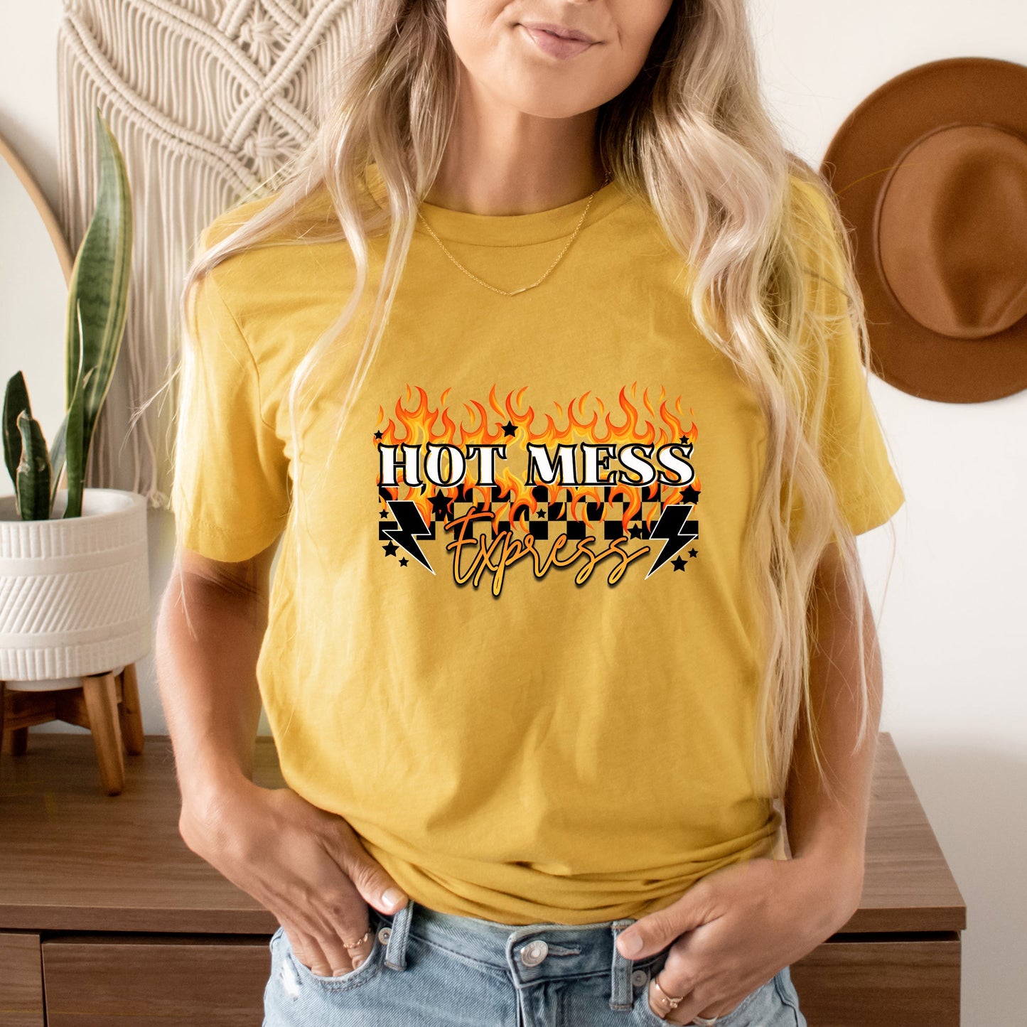 Checkered Hot Mess Express | Short Sleeve Graphic Tee