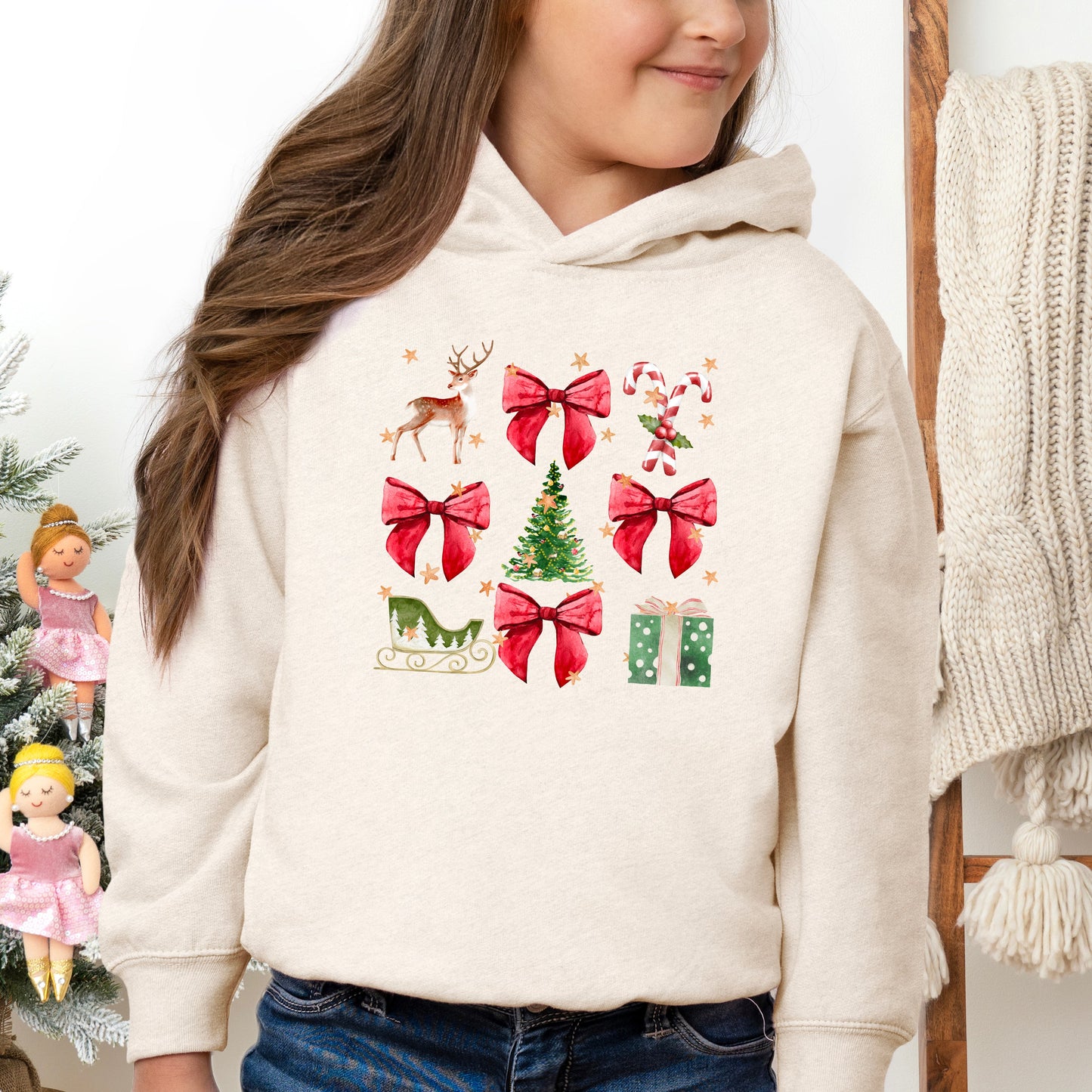 Coquette Christmas Collage | Toddler Graphic Hoodie