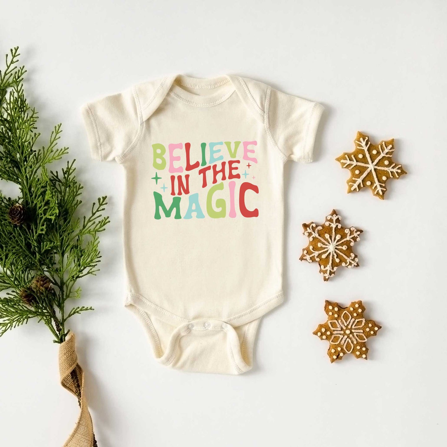 Believe in the Magic Colorful | Baby Graphic Short Sleeve Bodysuit