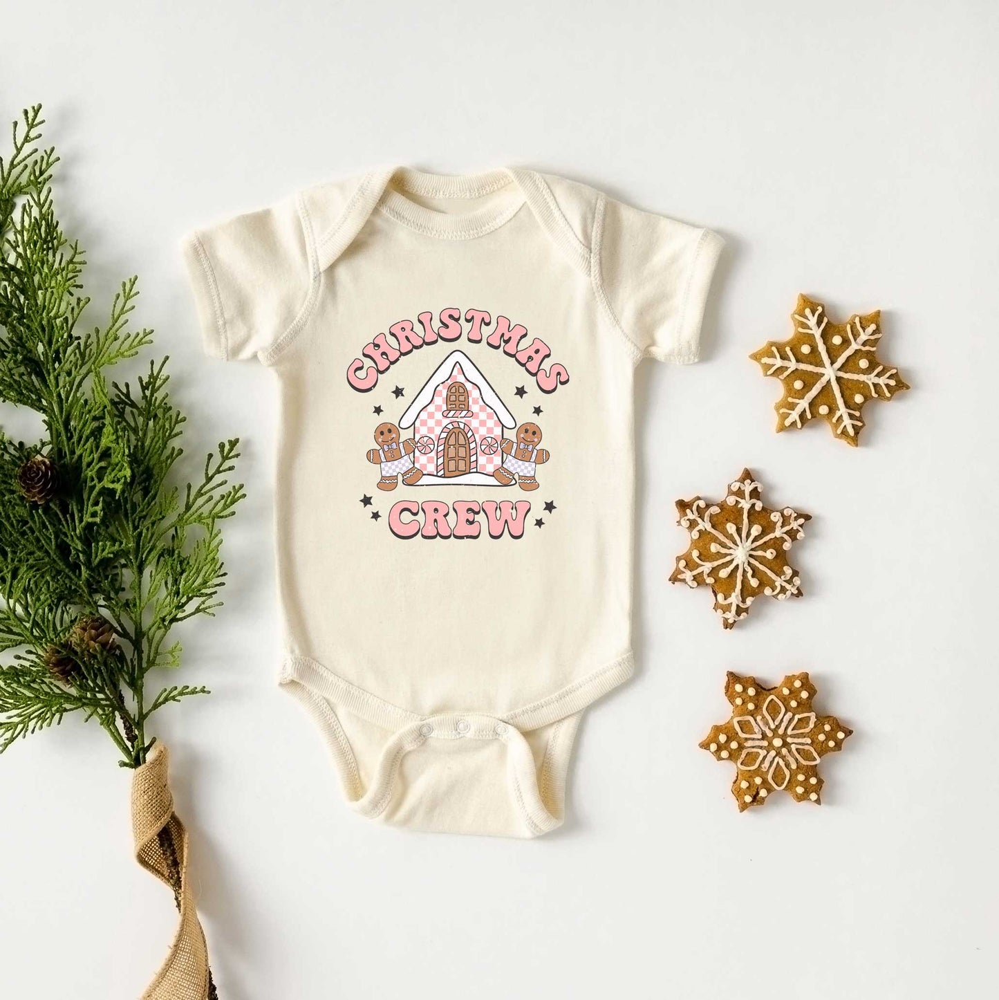 Christmas Gingerbread Crew | Baby Graphic Short Sleeve Bodysuit