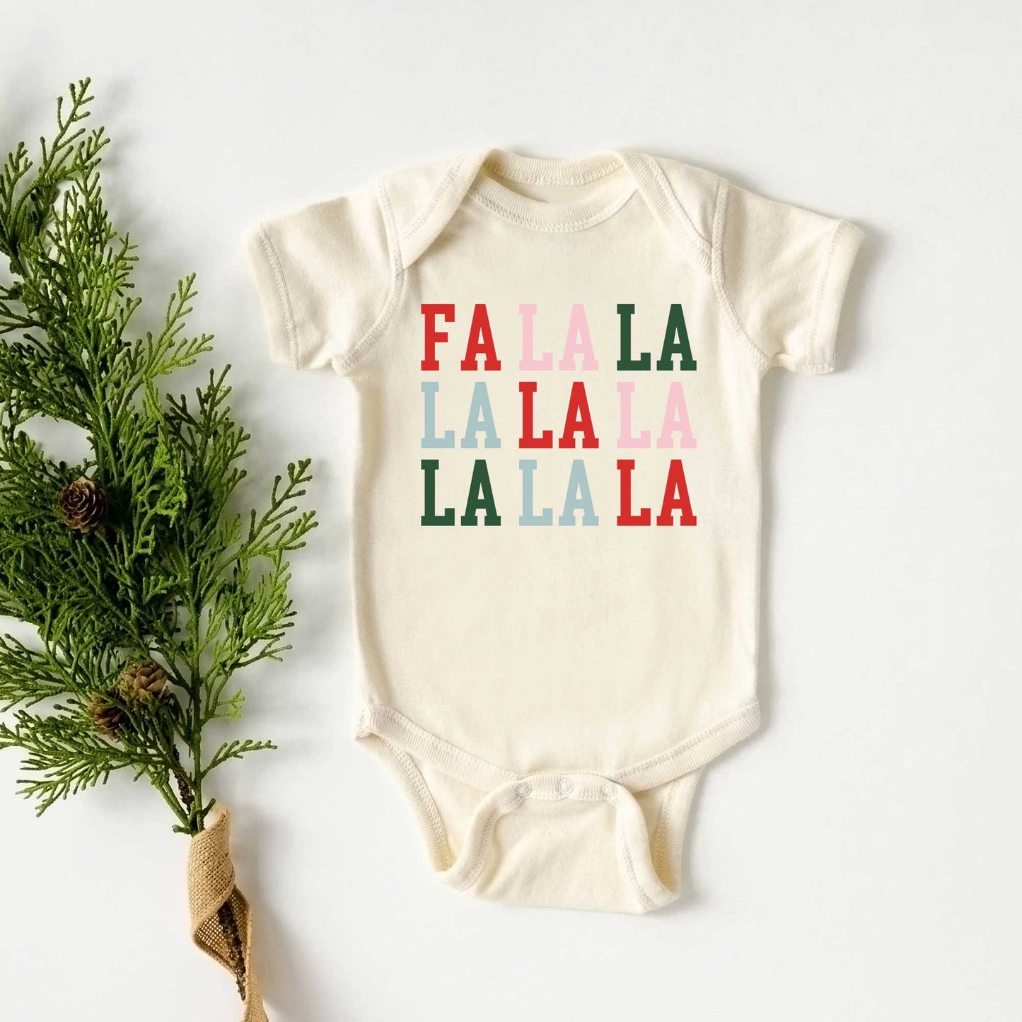 Colorful Fa La La | Baby Graphic Short Sleeve Bodysuit