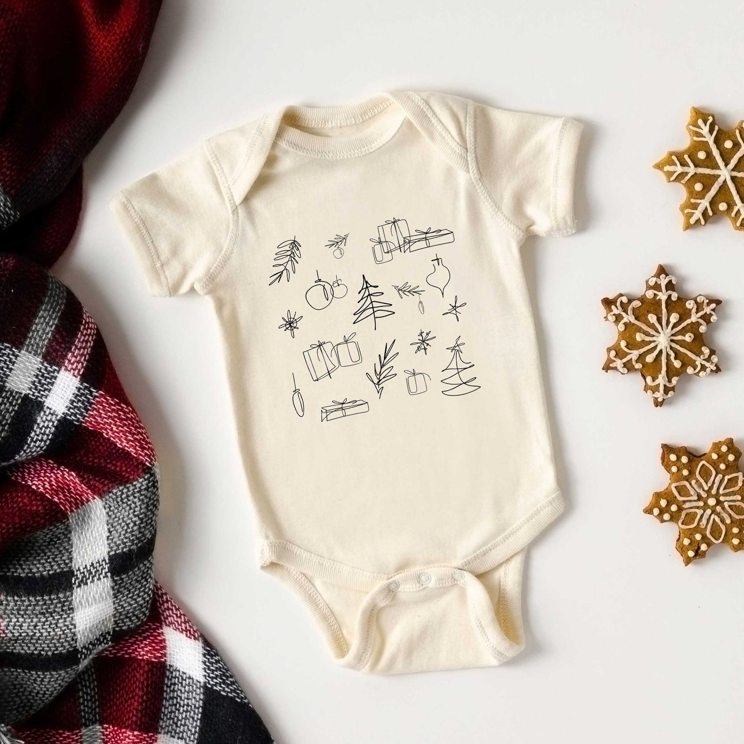 Christmas Clipart | Baby Graphic Short Sleeve Bodysuit