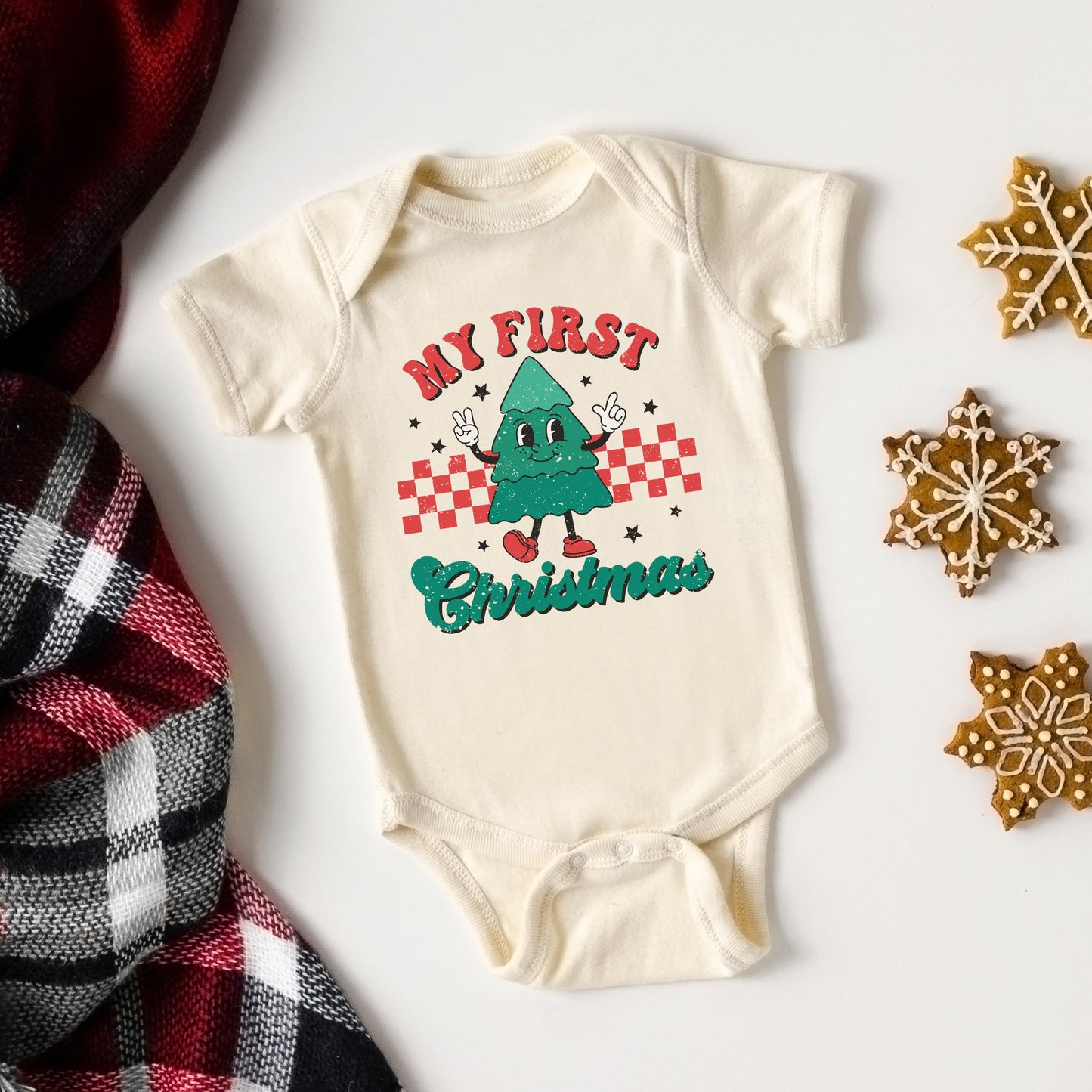My First Christmas Tree | Baby Graphic Short Sleeve Bodysuit