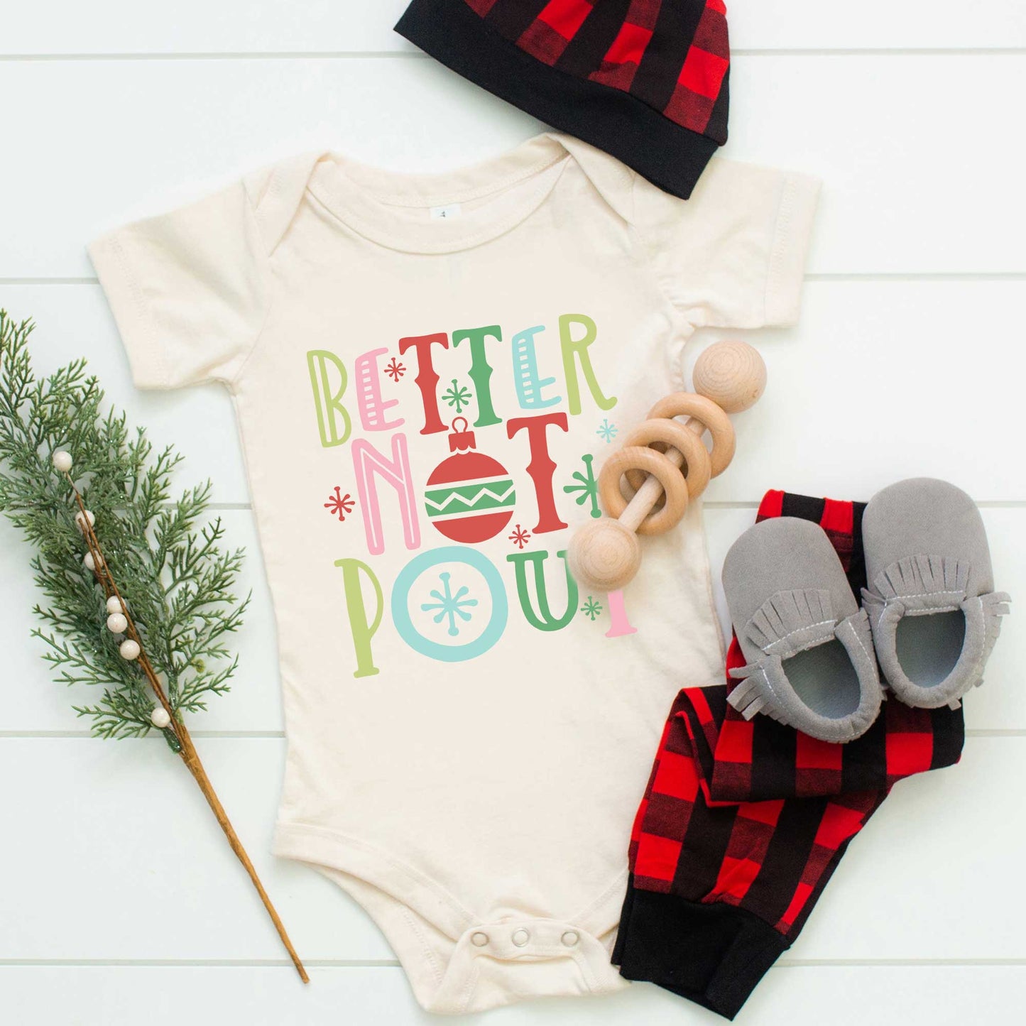 Better Not Pout Colorful | Baby Graphic Short Sleeve Bodysuit