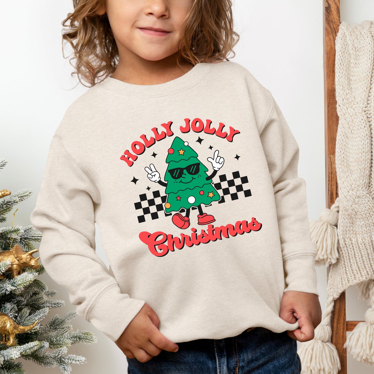 Holly Jolly Christmas Tree | Youth Ultra-Soft Graphic Sweatshirt