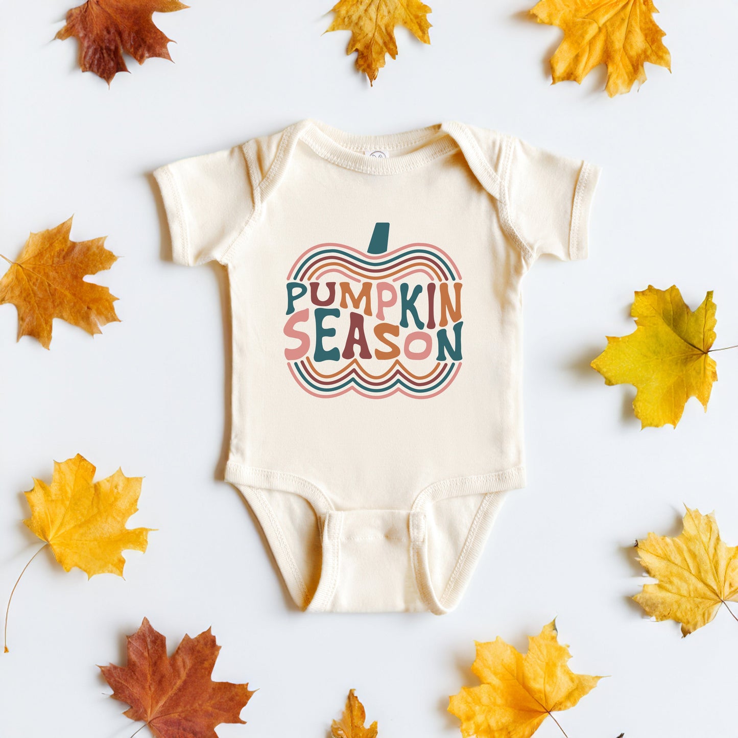 Retro Pumpkin Season | Baby Graphic Short Sleeve Bodysuit