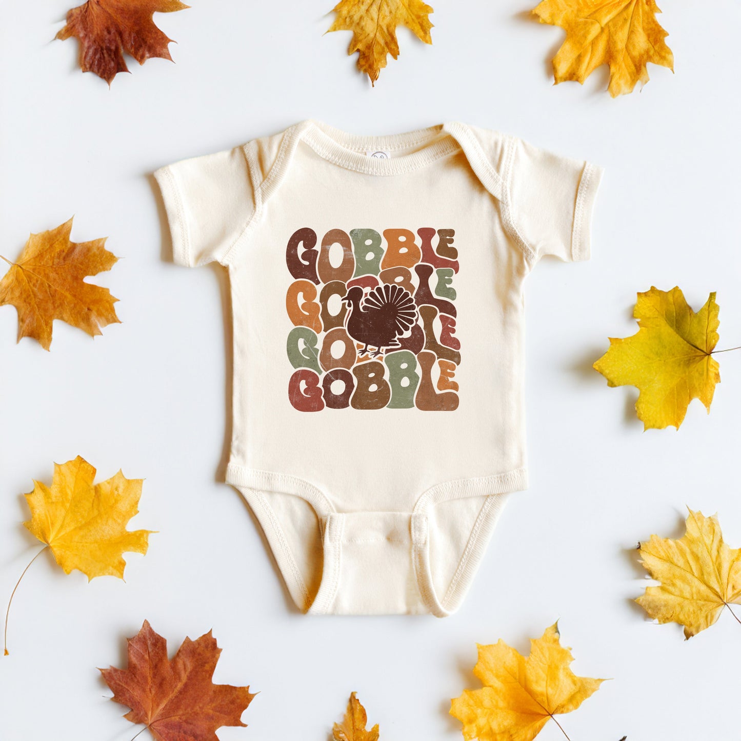 Gobble Turkey | Baby Graphic Short Sleeve Bodysuit