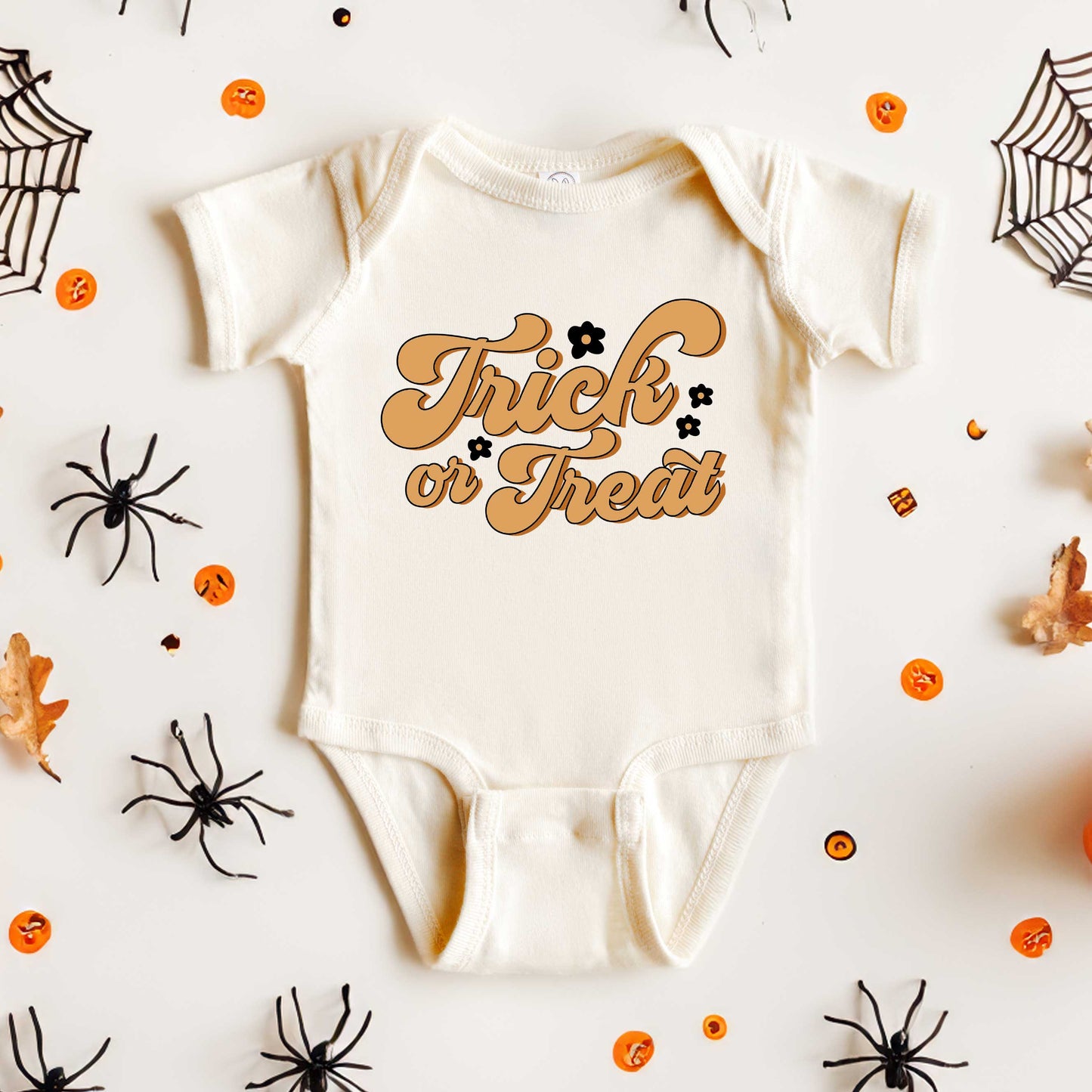 Trick Or Treat Flowers | Baby Graphic Short Sleeve Bodysuit