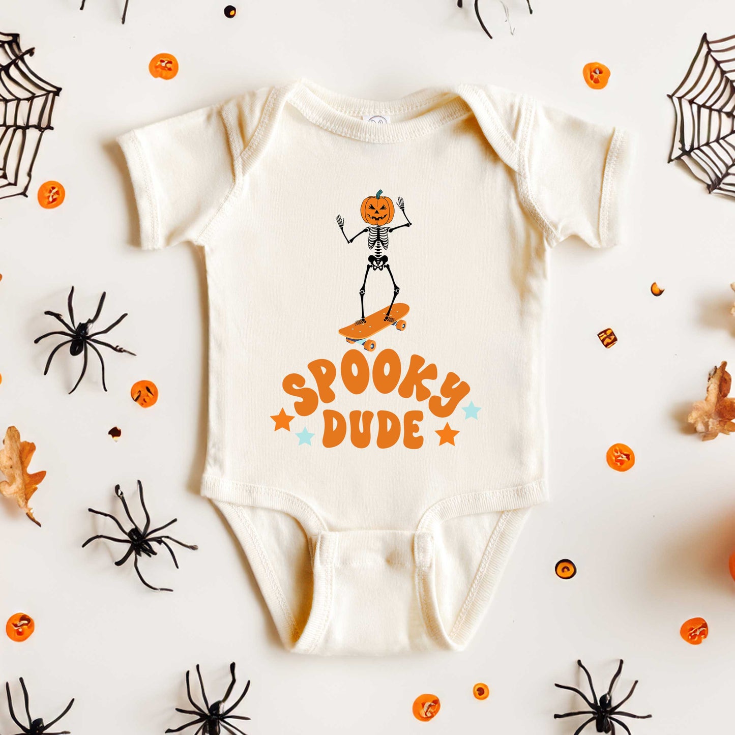 Spooky Dude Skeleton | Baby Graphic Short Sleeve Bodysuit