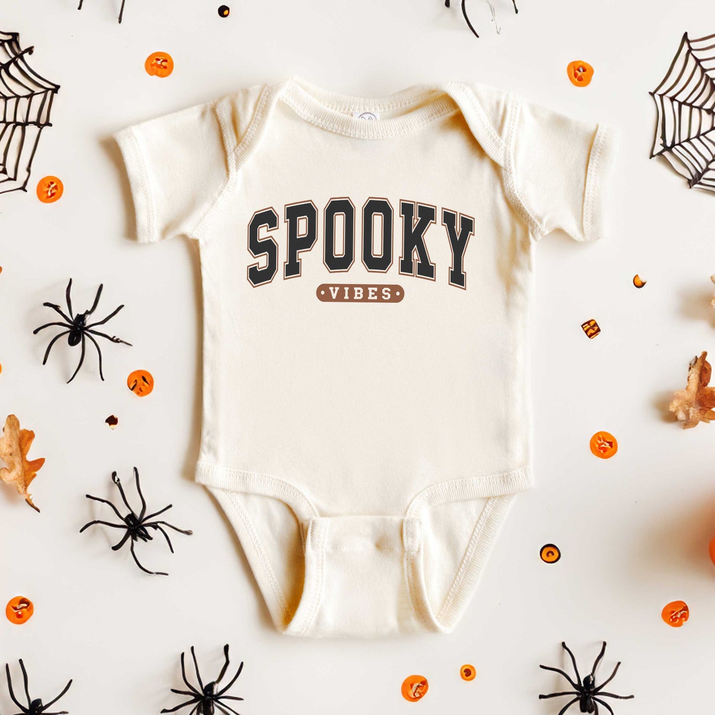 Varsity Spooky Vibes | Baby Graphic Short Sleeve Bodysuit